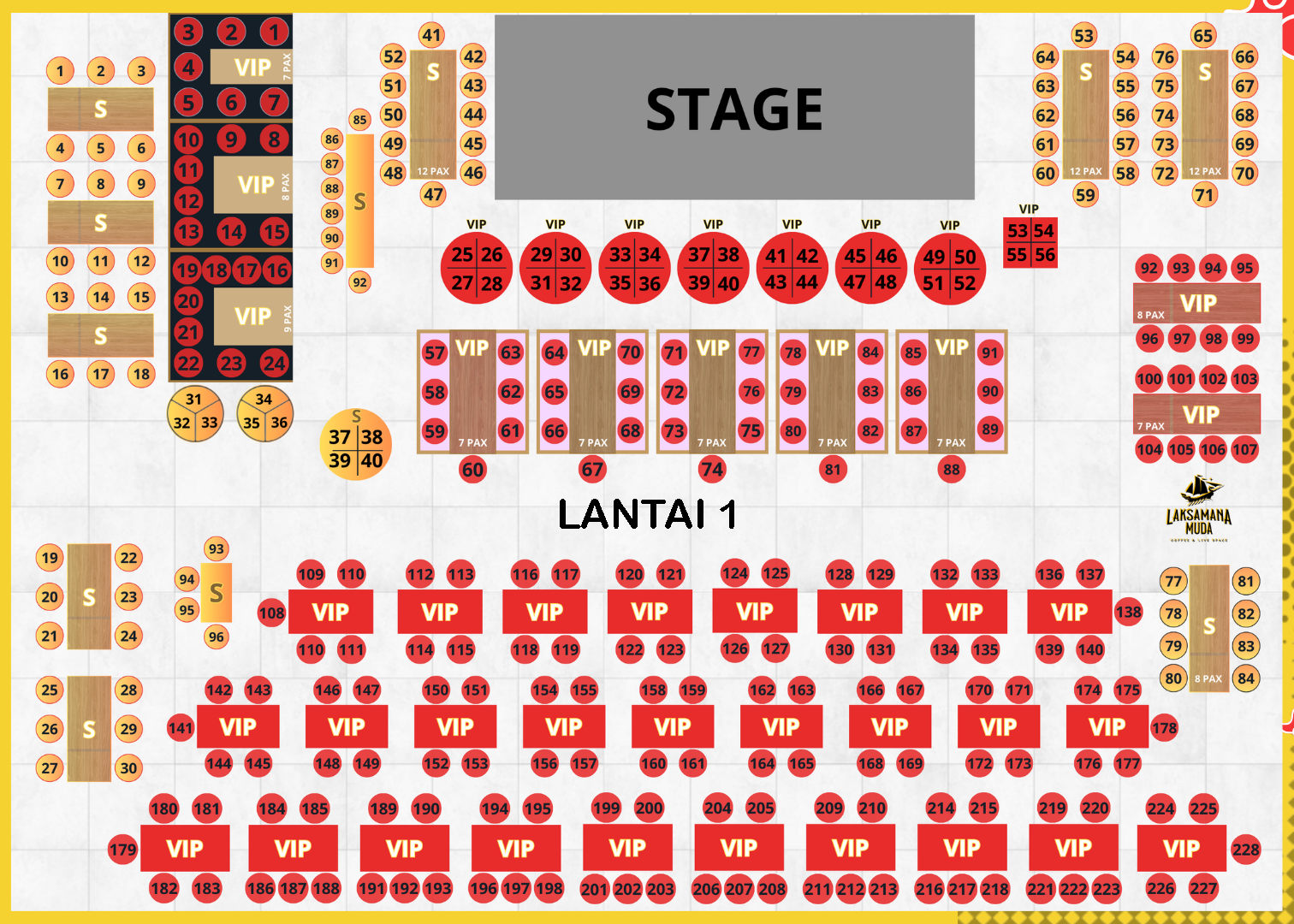 Layout Venue Konser laksamana Muda lantai 1